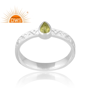 Handmade Design Sterling Silver Natural <b>Peridot</b> Gemstone <b>Ring</b> For Women Custom Design Jewelry Manufacturer - Product Image 1