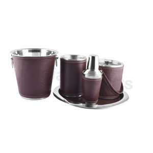 Kit de mixologie coloré pour la maison Ensemble d'outils de barre en cuir avec shakers à cocktail pour divertir les amis - Product Image 1