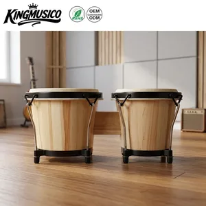 Bongó <span class=keywords><strong>de</strong></span> Madera Sólida Natural <span class=keywords><strong>de</strong></span> 6 y 7 Pulgadas con Parche <span class=keywords><strong>de</strong></span> Piel <span class=keywords><strong>de</strong></span> Oveja, Tambor <span class=keywords><strong>de</strong></span> Mano, Percusión Orff, Bongós para <span class=keywords><strong>Clases</strong></span> <span class=keywords><strong>de</strong></span> Música, Venta al Por Mayor - Product Image 4