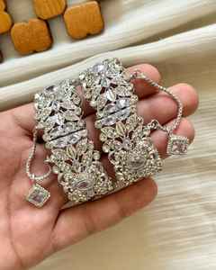 Fresh Arrivals Antique Designs <b>for</b> <b>Women</b> Stainless Steel Bridal Wedding Sets Artificial <b>Pearl</b> Rhinestone Churiya <b>For</b> Engagement - Product Image 2