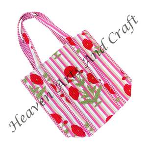 Sac de créateur en coton grande courtepointe en coton Shopper grands sacs faits à la main fourre-tout indiens sacs fourre-tout matelassés faits à la main en coton bloc grand - Product Image 2