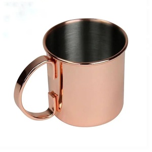 Top Quality Copper Mugs Moscow Mule <b>Coffee</b> Stainless Steel Wine Cup Copper Cocktail Glass Hammered Cup Glass With Handle Mugs - Product Image 3