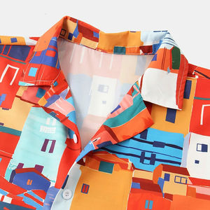 ผ้าฝ้าย100% เสื้อยืดสำหรับผู้ชายทรงหลวมพิมพ์ลายดิจิตอลเสื้อฮาวายสำหรับผู้ชาย - Product Image 3