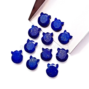 Perles de pierres précieuses sculptées à la main en forme de chat Lapis Lazuli naturel pour la fabrication de bijoux 12mm pierre en vrac Kitty sculptures prix de gros - Product Image 1