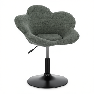 Fauteuil pivotant FLEUR Everyday en noir et vert foncé, chaise confortable - Product Image 3