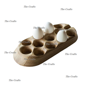 Bandeja de huevos de madera de diferentes formas para accesorios de mesa Utensilios de cocina de Calidad exclusiva Soporte para bandeja de huevos - Product Image 5