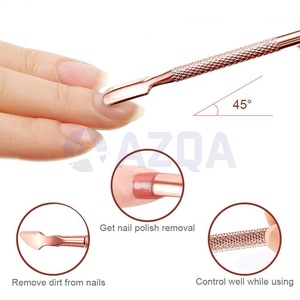 Alicate y Empujador de Cutículas de Acero Inoxidable Color Oro Rosa al por Mayor, Herramienta de Manicura y Pedicura para el Cuidado de Uñas de Manos y Pies - Product Image 6