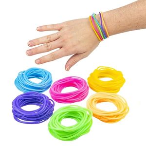 Haiwin Party 80s Colorful Neon Jelly Bracelets Rétro <span class=keywords><strong>Rock</strong></span> Pop Star Rainbow Disco Jelly Neon Gel Bracelets Extensibles Bandes - Product Image 1