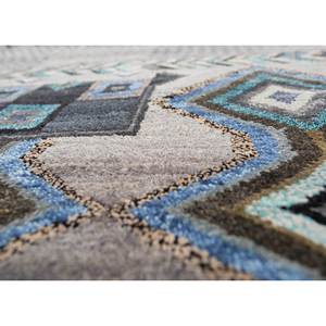 Tapis Manchaha Lev-785 bleu, noué à la main en laine et soie de bambou, épaisseur 10 mm, motif abstrait, pour la maison, le couloir, forme rectangulaire - Product Image 3