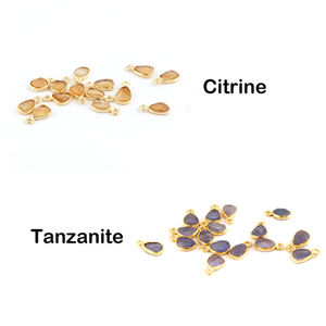 ขั้วต่อแทนซาไนต์ดิบจากธรรมชาติชุบทองแบบ Diy,ขั้วต่อจี้หนามเตยสำหรับทำเครื่องประดับ - Product Image 5