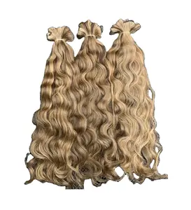 インドのヘアエクステンションからのカスタムサイズの変更されていない人毛横糸を備えた工場直接良質のバージン人毛