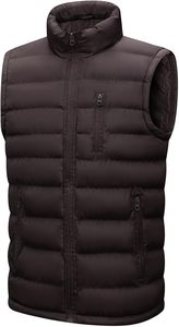 Men's 2025 Casual Sleeveless Quilted Vest Winter Outerwear <b>with</b> <b>Fleece</b> <b>Lining</b> and Padded Puffer Versatile Layer <b>Jacket</b> - Product Image 4