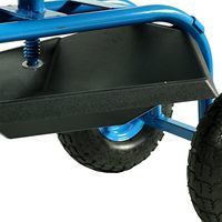 Carrito de taller con asiento rodante de acero, carro de jardín con asa de dirección, asiento
