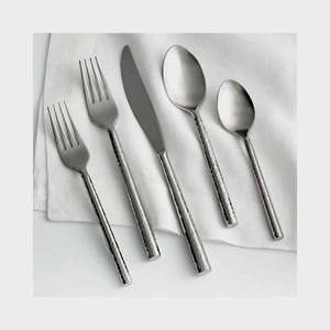 Lot de 5 couverts en acier inoxydable plaqué argent à manche plat et épais pour banquet et mariage, restaurant, luxe - Product Image 2