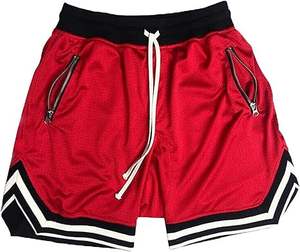 Pantalones Cortos Deportivos de Malla para Hombre, para Baloncesto, Running, Gimnasio, con Bolsillo con Cierre - Product Image 1