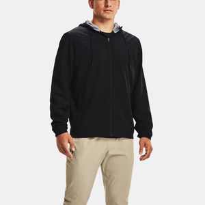 Veste coupe-vent de sport respirante à séchage rapide pour hommes, logo personnalisé, athlétique, fitness, jogging, col montant, fermeture éclair, version estivale - Product Image 1