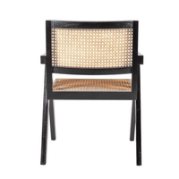 Vente en gros de chaise de salle à manger en rotin nordique cadre de chaise de main rustique fauteuil en bois massif chaise en rotin manguier moderne européen