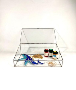 Exquisite Brass and Glass Jewelry <b>Box</b> Resplendent Gold Color Metal <b>Material</b> Fashioned Adorned - Product Image 4