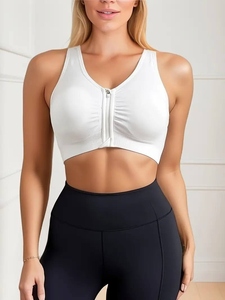Sujetadores inalámbricos deportivos sin costuras sólido gimnasio espalda descubierta camiseta sin mangas en forma de U Yoga ropa interior Fitness chaleco hecho a medida al por mayor - Product Image 2