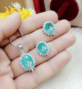 Trending American Diamond Pendant Set Cz Stone Party Wear Premium Design Indian Women Jewellery Handmade Bulk Product - Product Image 5