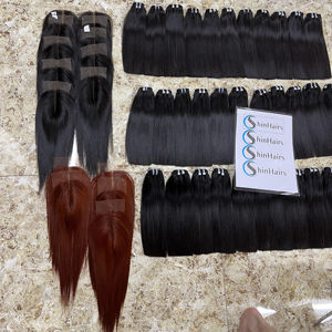 Venta al por mayor de mechones de cabello humano sin procesar con cutícula alineada 2023 mechones de cabello humano sin procesar súper doblemente estirado proveedor - Product Image 1