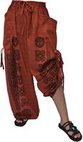 Pantalones Harem de Mujer de Moda, de Pierna Ancha, con Frente Plano, Cintura Elástica, Estilo Holgado, de Cintura Alta, 100% Algodón, Anti-Pilling