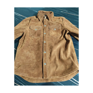 Chemises en cuir véritable d'hiver de qualité supérieure en gros, OEM, respirantes, chemises en daim pour femmes, streetwear, manches longues - Product Image 1