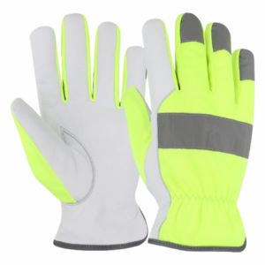 Guantes de cuero de grano de vaca de alta resistencia de calidad superior suaves y cómodos resistentes a la abrasión para jardinería y uso seguro - Product Image 1