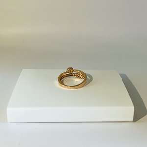 Bague de fiançailles exclusive à double boule en or rose 14 carats serti semi-monture en diamant naturel détail brillant bijoux fins - Product Image 4