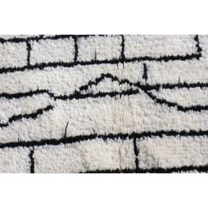 Tapis vintage 5,2x8,4 pieds, tapis turc en laine marocaine blanc et noir - Product Image 5