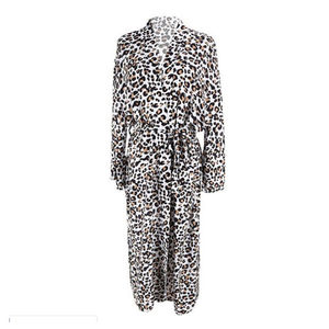 Robe longue élégante d'été pour femme, imprimé léopard, décontractée, style kimono, paréo de plage - Product Image 2