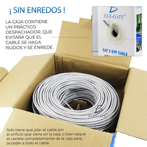 100 Meters Cat 5e UTP Cable PVC Coated Blanco and Red RJ-45 for <b>Computer</b> Use - Product Image 2