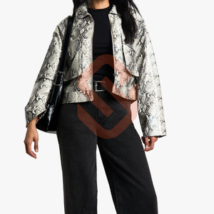 แจ็คเก็ตบอมเบอร์หนังแท้สไตล์วินเทจสำหรับผู้หญิง ดีไซน์ใหม่แบบปกติ หนังวัวลายนูน ปิดด้วยซิป ลายเรียบ สีพื้น สำหรับฤดูหนาว - Product Image 2