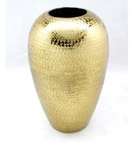 Vase à fleurs rond fait main de haute qualité en aluminium et acier inoxydable finition dorée en laiton naturel pour la décoration de la maison - Product Image 2