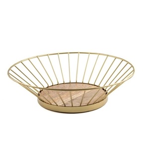 Panier à fruits de forme arrondie en métal, design filaire, finition plaquée cuivre brillant, nouveau style, comptoir de cuisine - Product Image 4