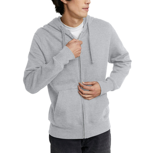 Wholesale Custom Men's <b>Thick</b> Full Zip up 100% Cotton <b>Fleece</b> Hooded <b>Jacket</b> Outerwear Training Wear Winter Warm - Product Image 1