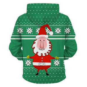 Impresión Navidad Sudadera con capucha Costura personalizada Navidad Sudadera con capucha 3D Deportes Pullover Sudadera Navidad Sudadera con capucha - Product Image 3