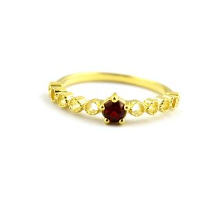 Garnet 925 Sterling <b>Silver</b> January Birthstone <b>Stacking</b> Promise <b>Ring</b> For Women - Product Image 1
