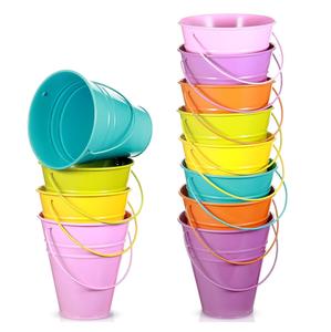 Seau en métal multicolore avec poignée pour la décoration de la maison, de l'intérieur et du jardin, jardinière de fleurs, seaux à usages multiples - Product Image 3