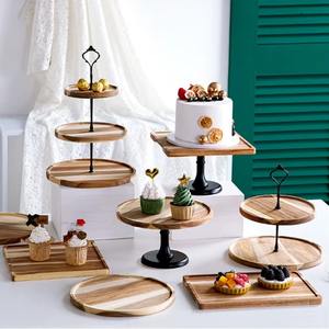 Soporte de madera y resina para pasteles, elegante soporte decorativo para postres para bodas, fiestas de cumpleaños y uso moderno en la cocina del hogar de la India - Product Image 3