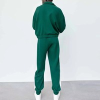 Ensemble deux pièces décontracté en dentelle pour femme, veste zippée et pantalon de survêtement en coton biologique léger et respirant, look élégant à prix abordable