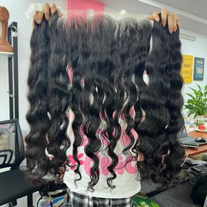 CIERRE FRONTAL TRAMA Onda natural Cabello más vendido Alta calidad 100% Cabello virgen Cabello crudo Un donante - Product Image 2