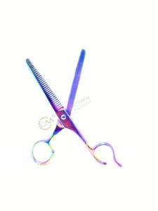 Tijeras profesionales de acero inoxidable japonesas de 6 pulgadas para peluquería, mango de arcoíris personalizado, tijeras de belleza de goma recta afiladas - Product Image 3