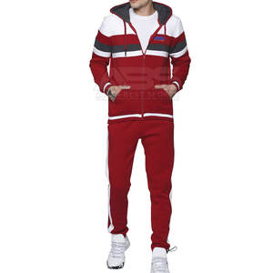 Survêtement d'entraînement pour homme, hiver, à capuche, uni, 100% coton, respirant, séchage rapide, avec cordon de serrage - Product Image 1