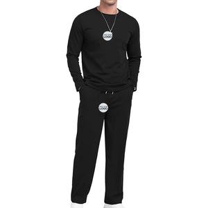 Ensemble de survêtement pour homme, taille grande, bleu, col rond, pantalon de survêtement - Product Image 5