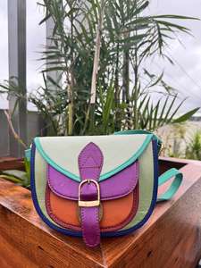 ขายดีกระเป๋าหนังทำมือกระเป๋าหนังรีไซเคิลกระเป๋าเงินหนังสีสันสดใสกระเป๋าสะพายข้างกระเป๋าถือผู้หญิงขนาดกลาง Sze - Product Image 4