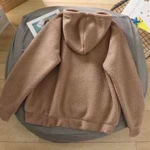 Sweat à capuche en polaire fourrure personnalisé de haute qualité Streetwear Sweat à capuche en polaire polaire à manches longues et deux poches pour hommes - Product Image 4