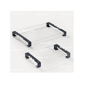 Plateau de service en acrylique pour collations avec poignées en fer Ensemble de deux chocolats de tailles différentes Dates Plateau de service en vrac - Product Image 1