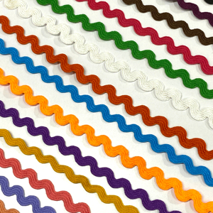 Cinta de Encaje Ric Rac de 3 mm, Adorno en Zig Zag para Prendas y Zapatos, Adorno de Poliéster de Color Personalizado al por Mayor - Product Image 1