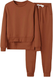 Conjunto de mujer, novedad de Primavera al por mayor, camiseta de cintura irregular de color sólido, pantalones informales de pierna recta holgados de cintura alta - Product Image 6